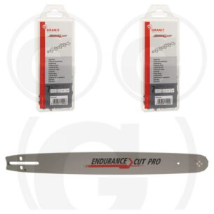 Juhtplaat + 2 x saekett - 14″ | 1.3mm | 3/8″ | 52 lüli