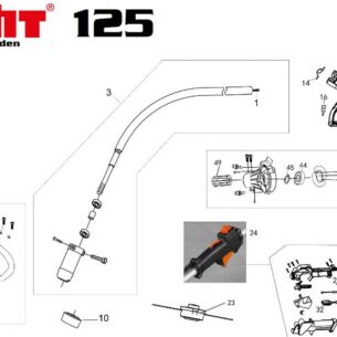 Hecht 125 võll Toru koos trossiga komplekt Hecht 125 / 126
