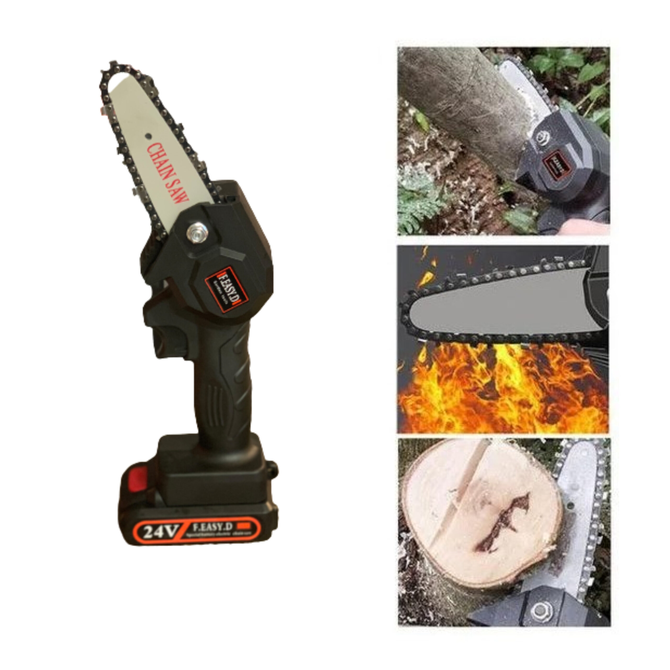 Akuoksasaag 24V – must (komplekt aku ja laadijaga)